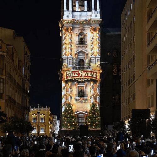Video mapping on the Malaga Cathedral